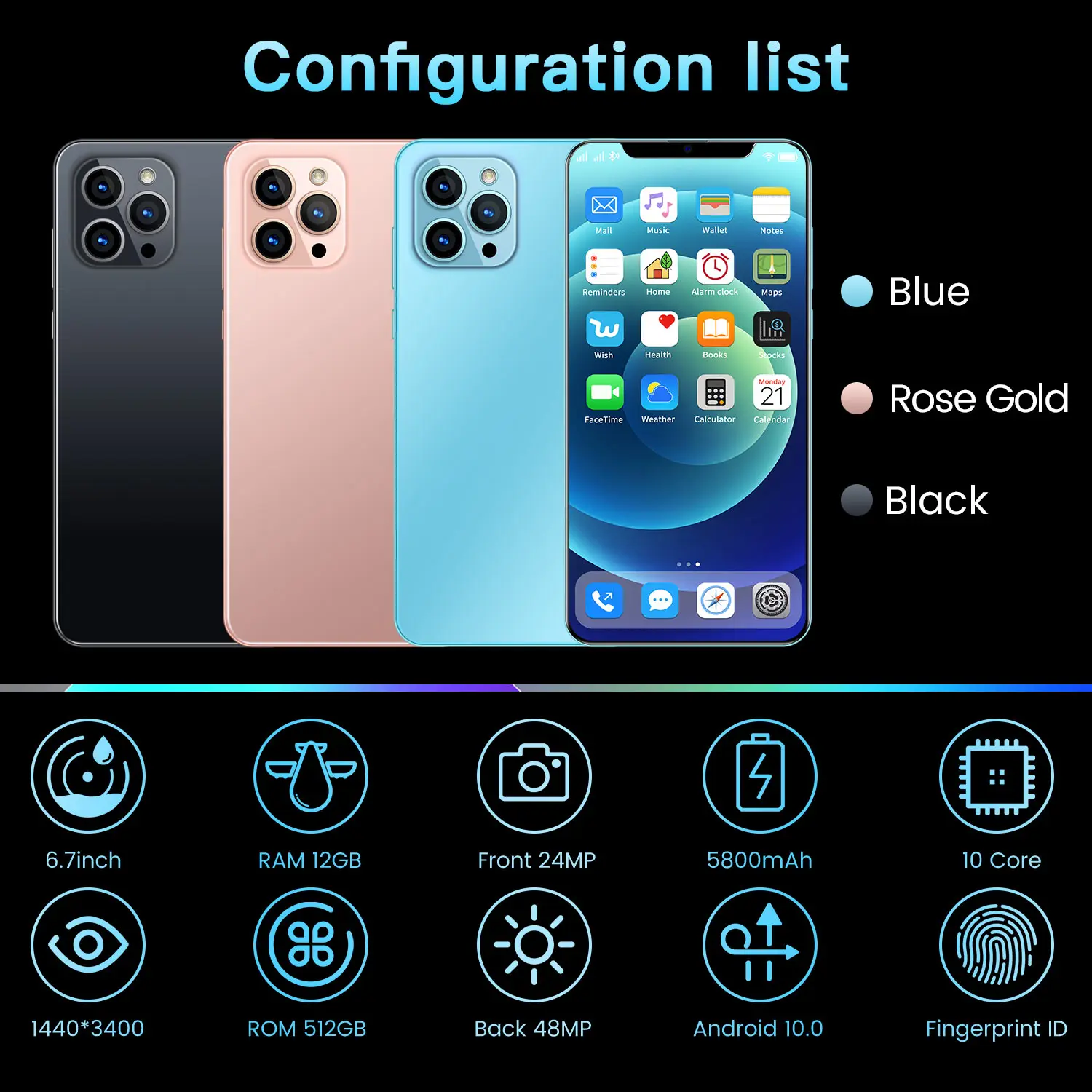 new global version 6 7 inch u screen 5g smartphone 12gb512gb apple iphone 13 pro max cellphone samsung huawei mobile phone free global shipping