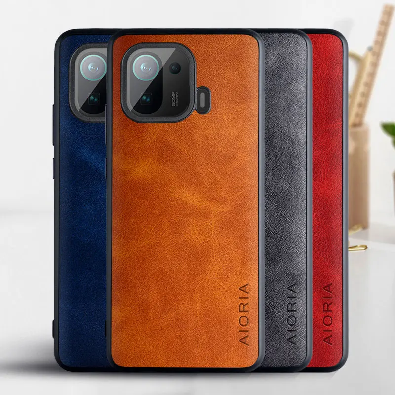 

phone Case for Xiaomi Mi 11 Pro coque Luxury Vintage leather Skin covers for xiaomi mi 11 pro case funda capa