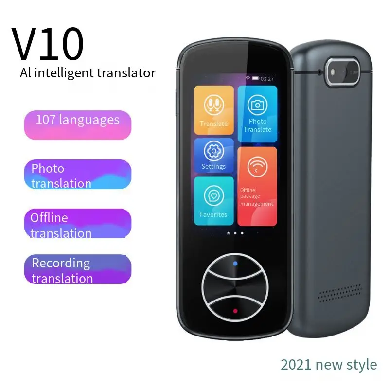 

NEW V10 Portable Language Translator 107 Languages Two-Way Real-Time WiFi/Offline Recording/Photo Translate Language Translator