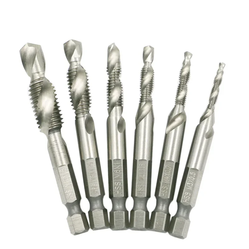 

1pc Sm3-M10 Composite Tap Drill Bit Thread Spirals Crew Tap 1/4 '' Hex 4341 Hss