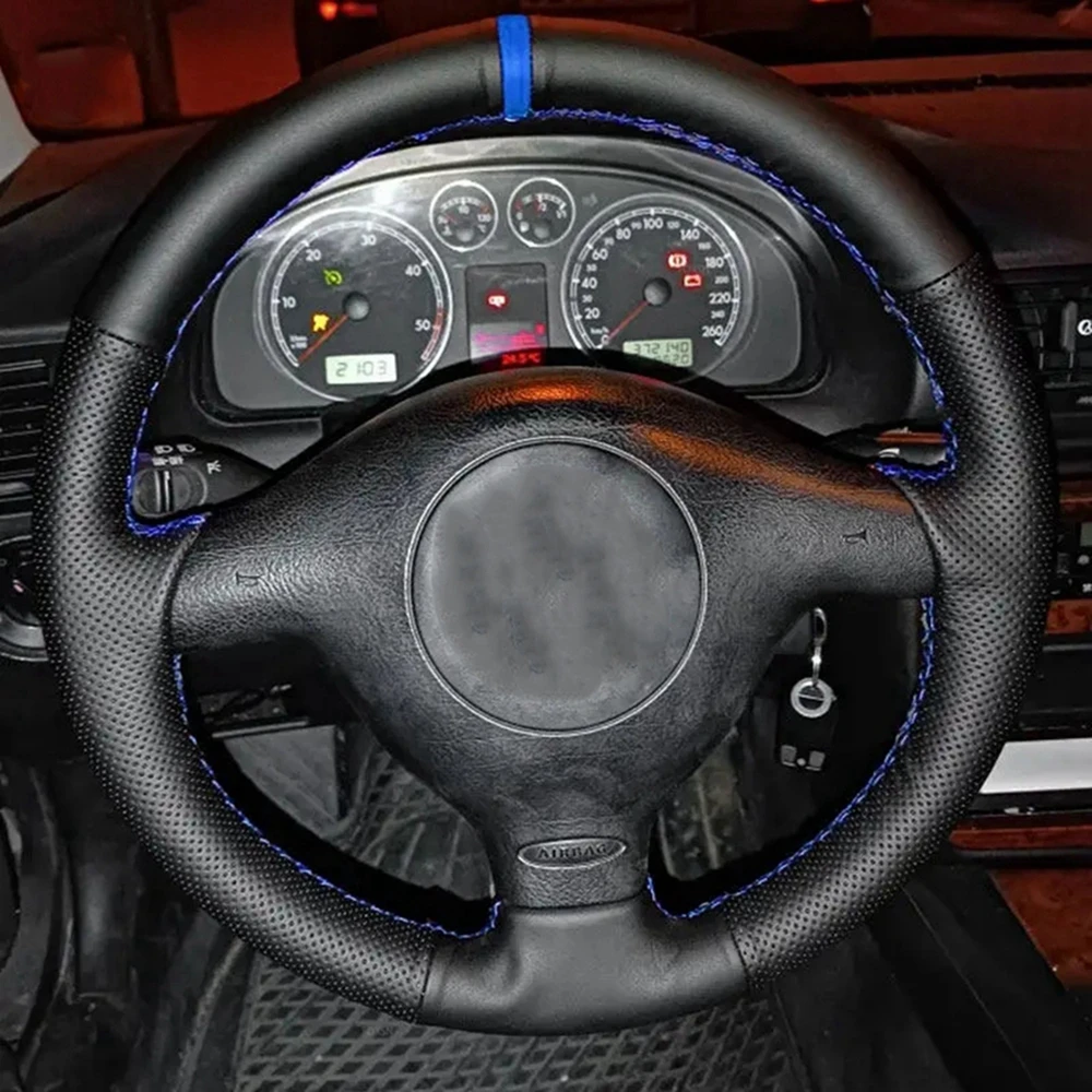 

Индивидуальная Нескользящая Кожаная оплетка на руль автомобиля для VW Golf 4 MK4 1998 - 2002 2003 2004 для Passat B5 1996 -2005 старого