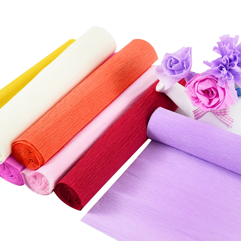 

250*25cm Crinkled Crepe Paper DIY Flowers Gift Decoration Wrapping Paper Handcraft Scrapbooking Origami Festival Party Supplies