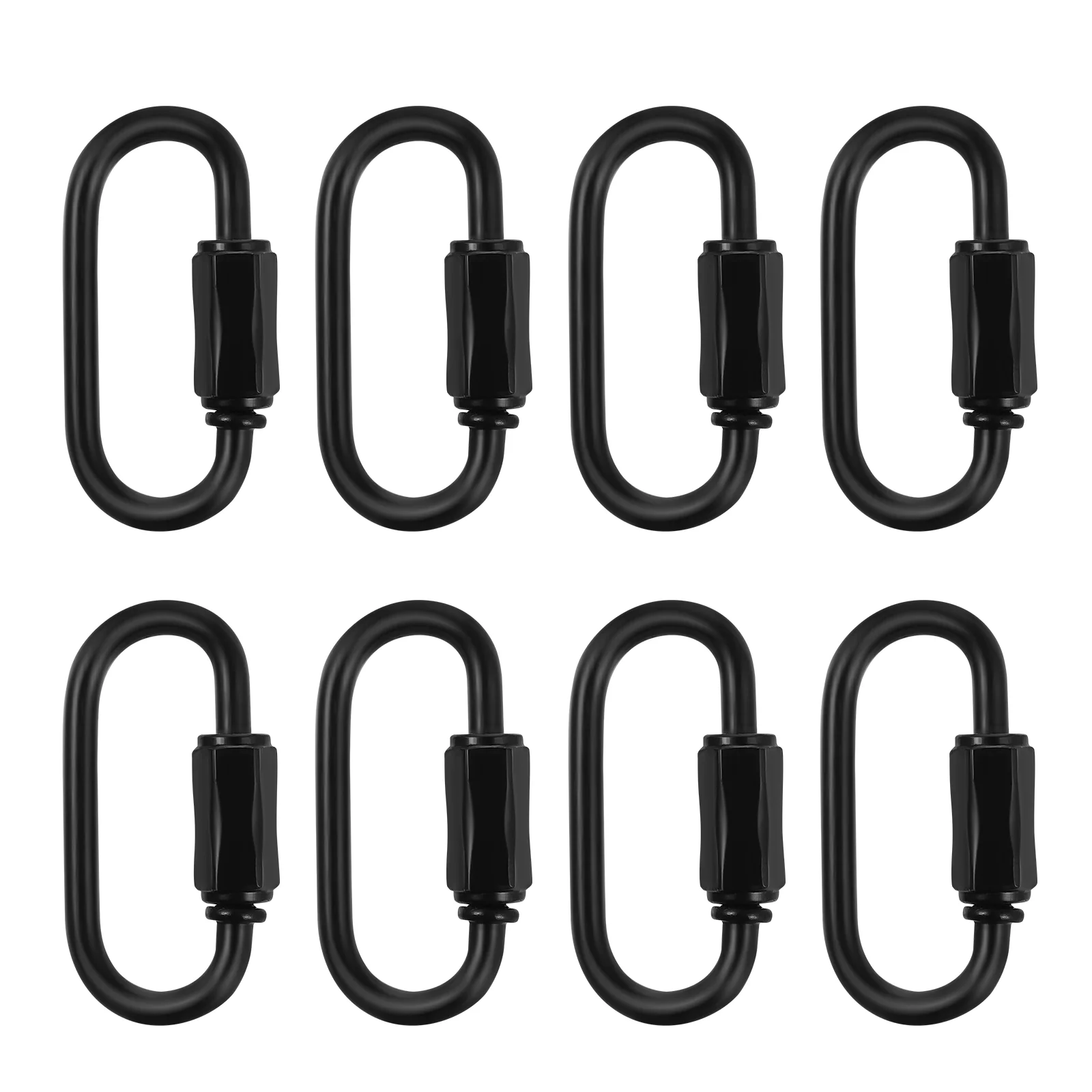 

8pcs Chain Links Stainless Steel Heavy Duty Carabiner Clips Climbing Camping Locking Carabiners