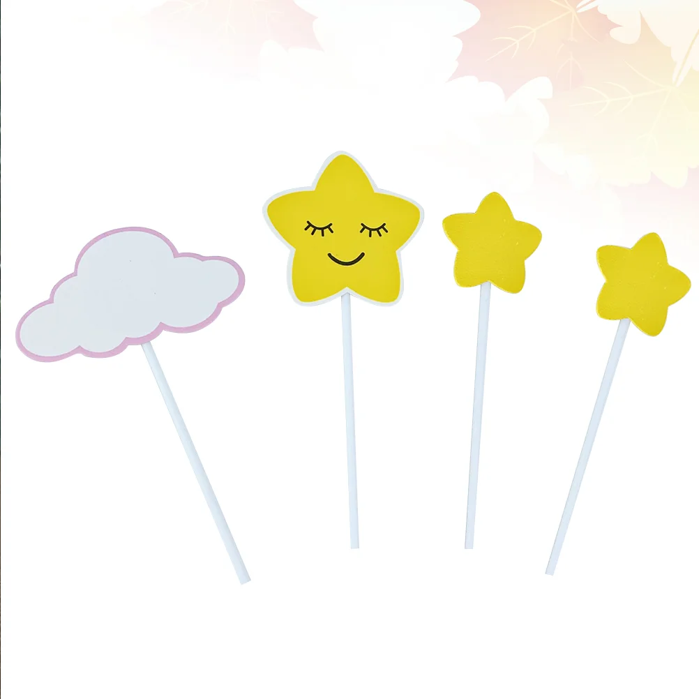 

Topper Dessert Cupcake Cake Party Picksmoon Decortoppers Wedding Clouds Sided Double Glitter Baby Fruit Pick Toppe Cloud Bridal