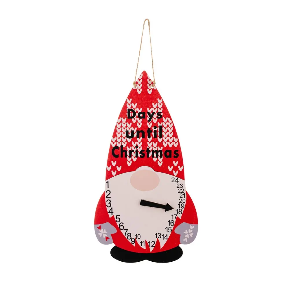 

Countdown Calendar Advent Christmas Hanging Days Home Office Ornament Wall Wooden Gnomes Calendars Decoration