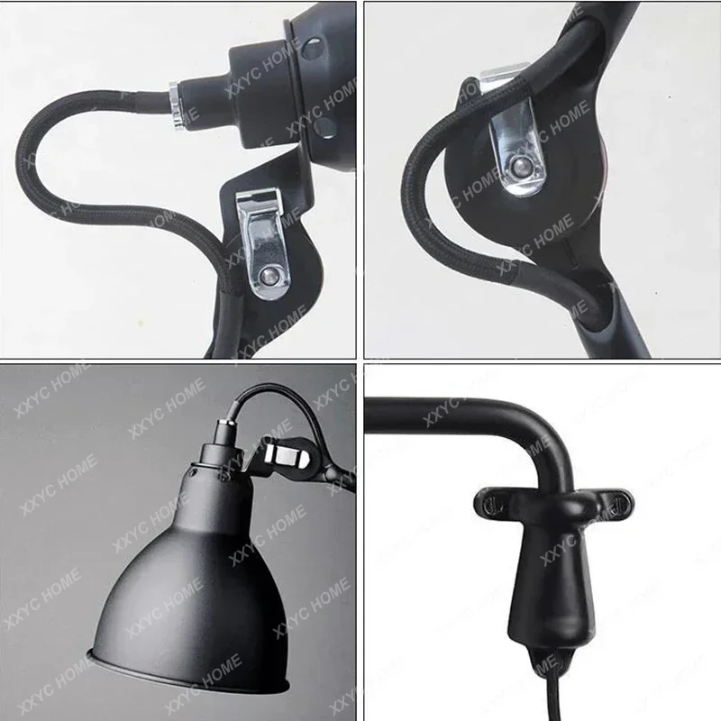 Винтажный настенный светильник E14 черный желтый хромированный белый серый