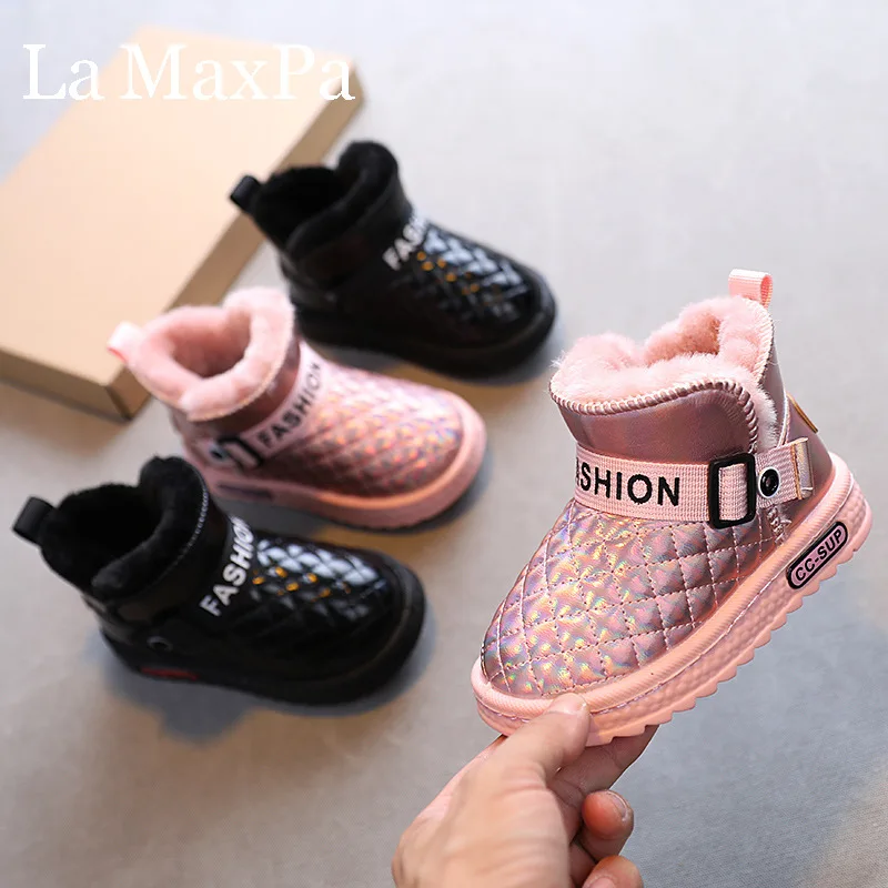 

Зимние женские ботинки для девочек, размеры 27-38, водонепроницаемая обувь, теплые ботинки с подкладкой, повседневная обувь для девочек