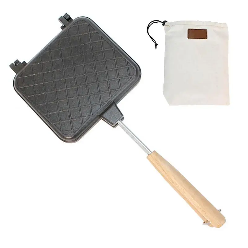 

Breakfast Sandwich Maker Non Stick Fast Heating Toaster Waffle Panini Grill With Long Handle For Breakfast Bread Accessories