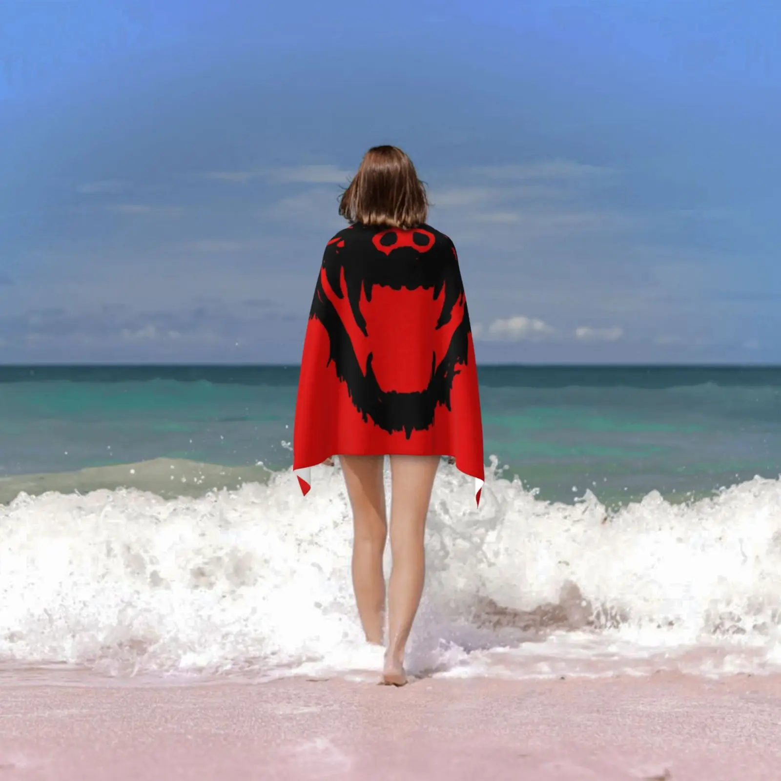 Гиенс (черный) пляжное полотенце быстросохнущее качественное 12 обезьян гиена