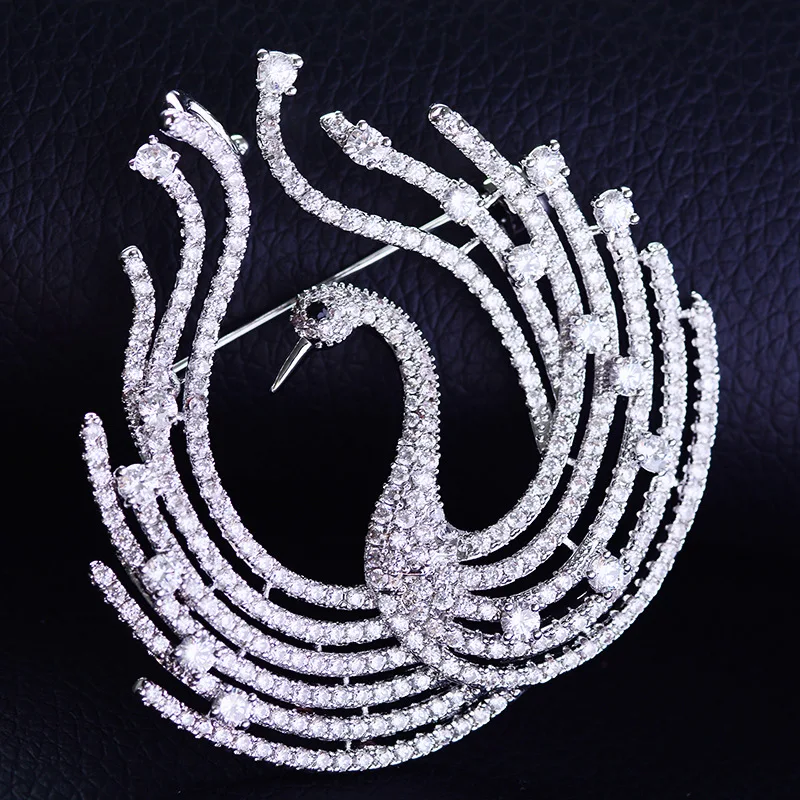 Новый высококачественный брошь-булавка для одежды феникса с вставкой меди и циркона, аксессуары для костюма ветровки, может использоваться в качестве цепочки для свитера.