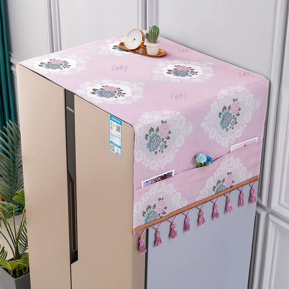 

67x170cm Refrigerator Dust Cover Washing Machine Cover Double Open Towel Refrigerator Organizer Home Decor