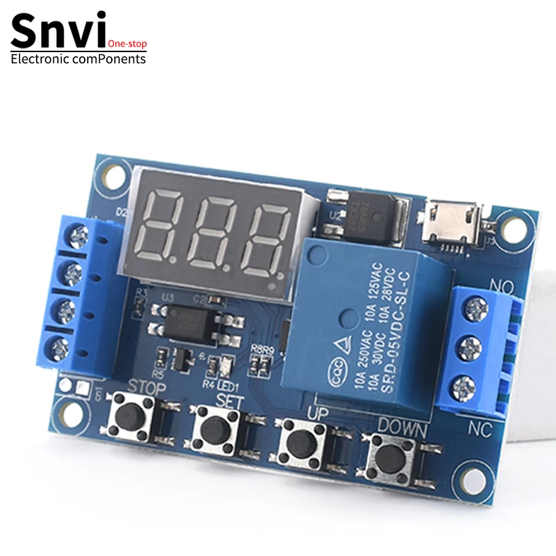 Snvi DC 6-30 В Поддержка Micro USB 5 Светодиодный дисплей Автоматизация Цикл задержки