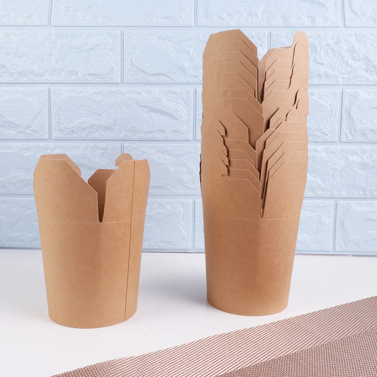 

50Pcs 16 Ounce Kraft Paper Buckets Disposable Meal Prep Containers Food Package Party Favor Boxes