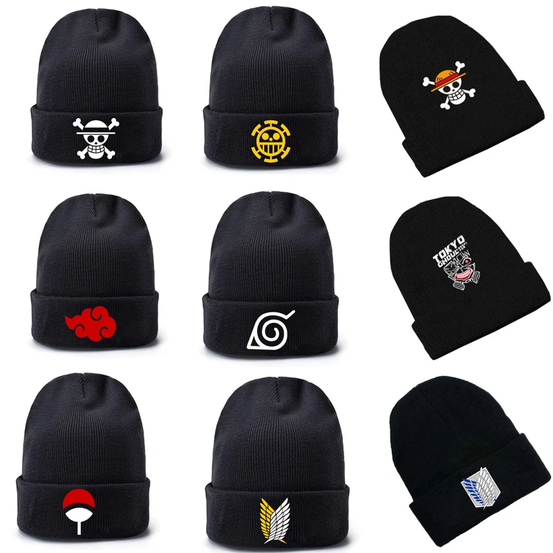 

Anime Printed Hat Tokyo Ghoul/Attack on Titan Beanies Winter Autumn Keep Warm Fashion Hats Knitted Gorros