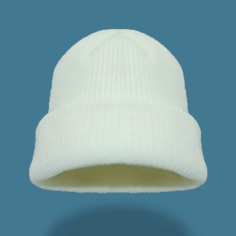 

Зимняя вязаная шапка PAMao50 для женщин и мужчин, хлопковая черная и белая шапка, защита ушей, утолщенная теплая шапка