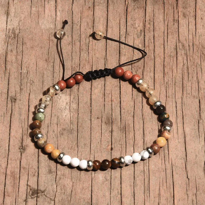 4 мм тигровый глаз камень белый бирюзовый слегкий браслет из бисера мужской и