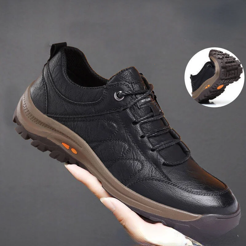 

Boots Lac-up Mens Vulcanize Leather Shoes Leather Casual Men Shoes Comfortable Sneakers Casual Shoes Walking Footwear Winter