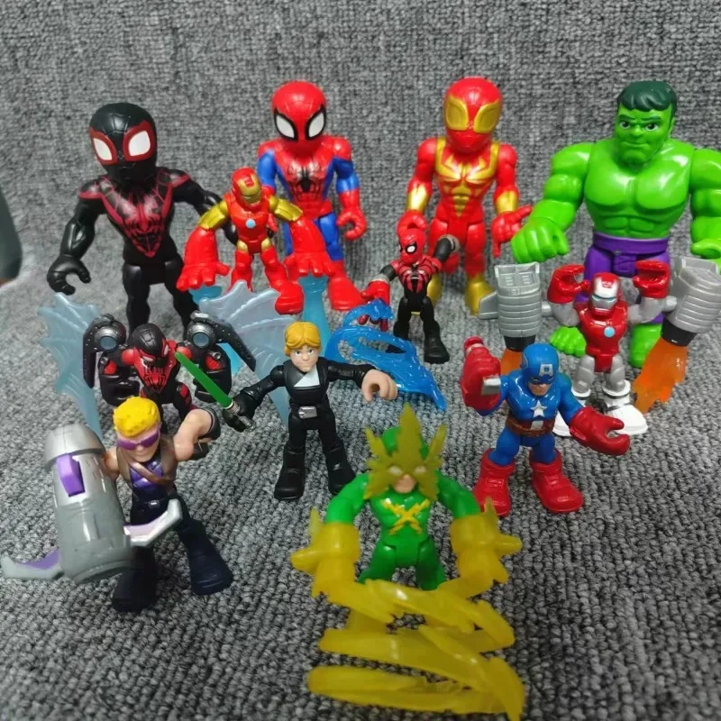

Marvel The Avengers Movable Joint Anime Figure Spider Man Iron Man Hulk Action Figure Model Toys Collect Ornaments Kids Gifts