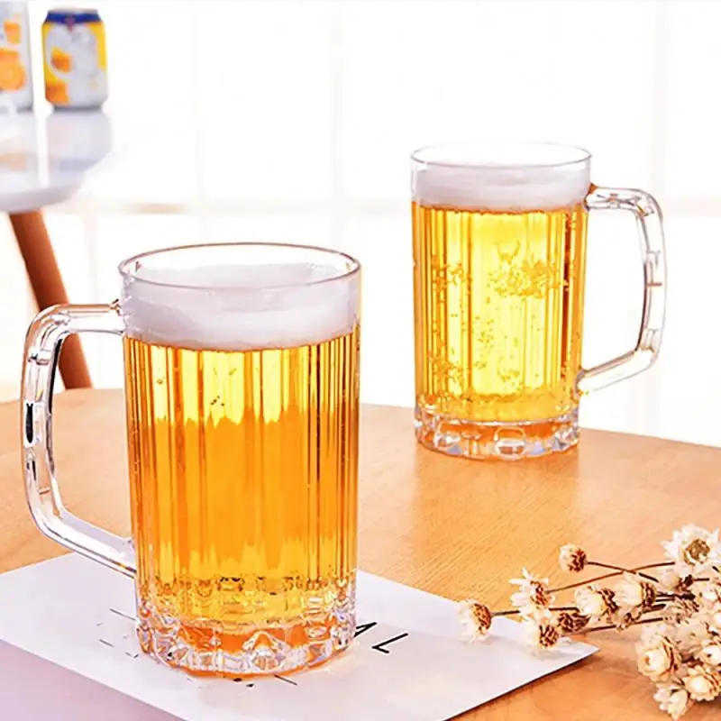 

500Ml Transparent Mug with Handle Beer Plastic Breakfast Milk Coffee Juice Drink Drinkware Kitchen Household Bar Wine Supplies