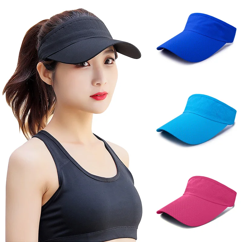 

Women Adjustable Sport Hat Visors Cap Summer Breathable Air Sun Hats Men's Tennis Caps Long Brim Sunscreen Cap Quick-Drying Hat