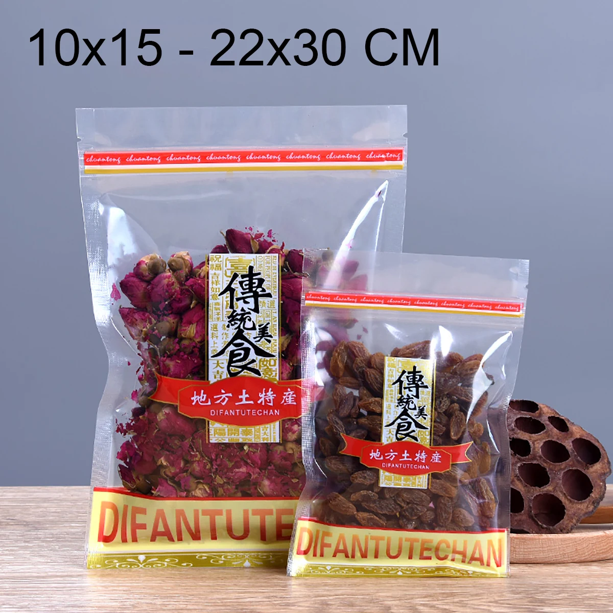 

100Pcs 10x15-22x30cm Pattern Printing Pull Bone Bag PE Compound Bag Ziplock Bag Dried Fruits Food Packaging Sealed Bags