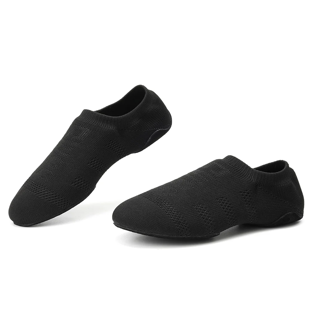 HROYL Ballroom Jazz Practice Dance Shoes Low Heel For Kids Soft Sole Black Tan Children Size Salsa Dancing Flat Sneaker Shoes