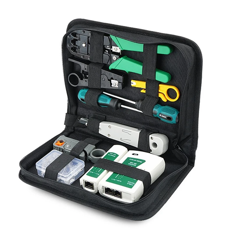 

Network Cable Repair Tool Kit Set Rj45 Rj11 Cat6 Cable Tester Test Crimper Crimping Maintenance Stripper Tool Kit