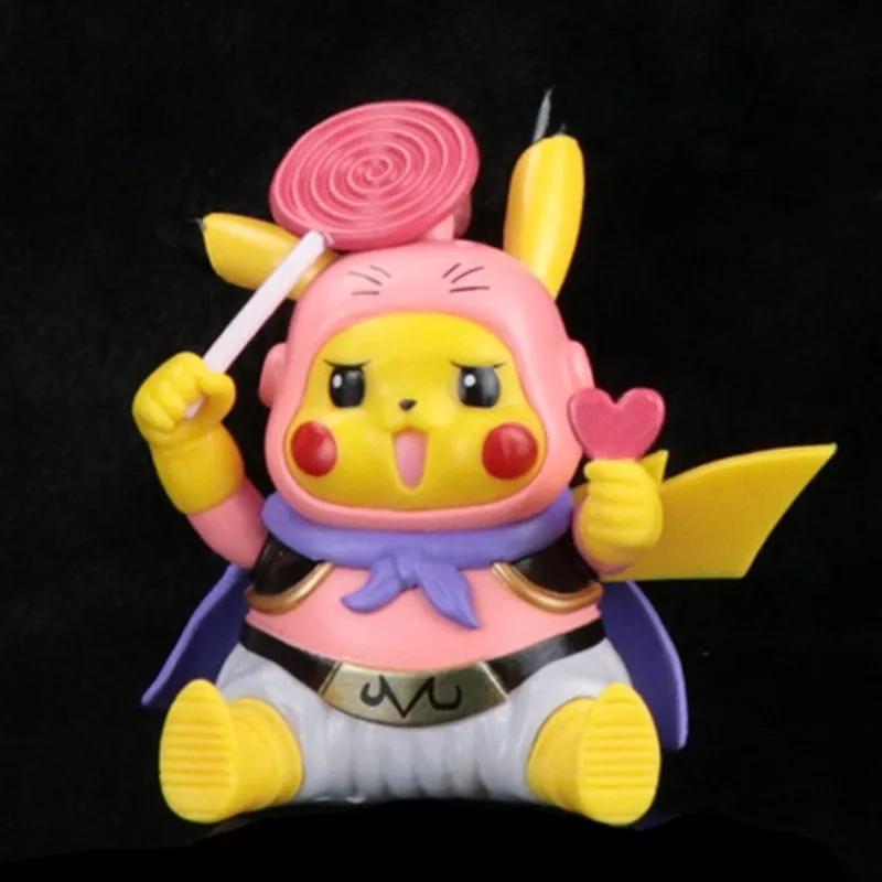 

Pokemon Pikachu Cosplay Majin Buu Funny Anime Action Figure Kawaii 9cm Model Room Decor Desktop Ornaments Dolls kids Gifts