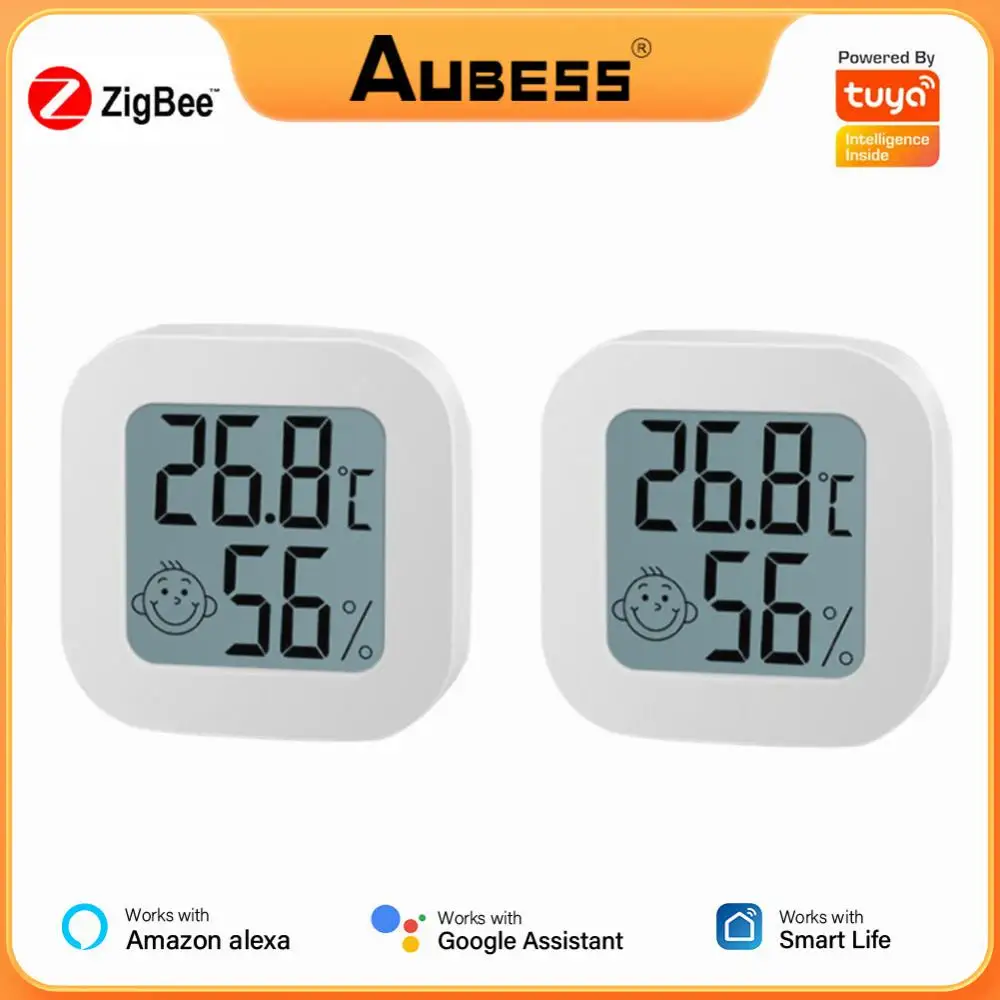 

Смарт-датчик влажности и температуры Tuya ZigBee, цифровой ЖК-термометр, гигрометр, монитор в режиме реального времени, работает с Alexa Google Home