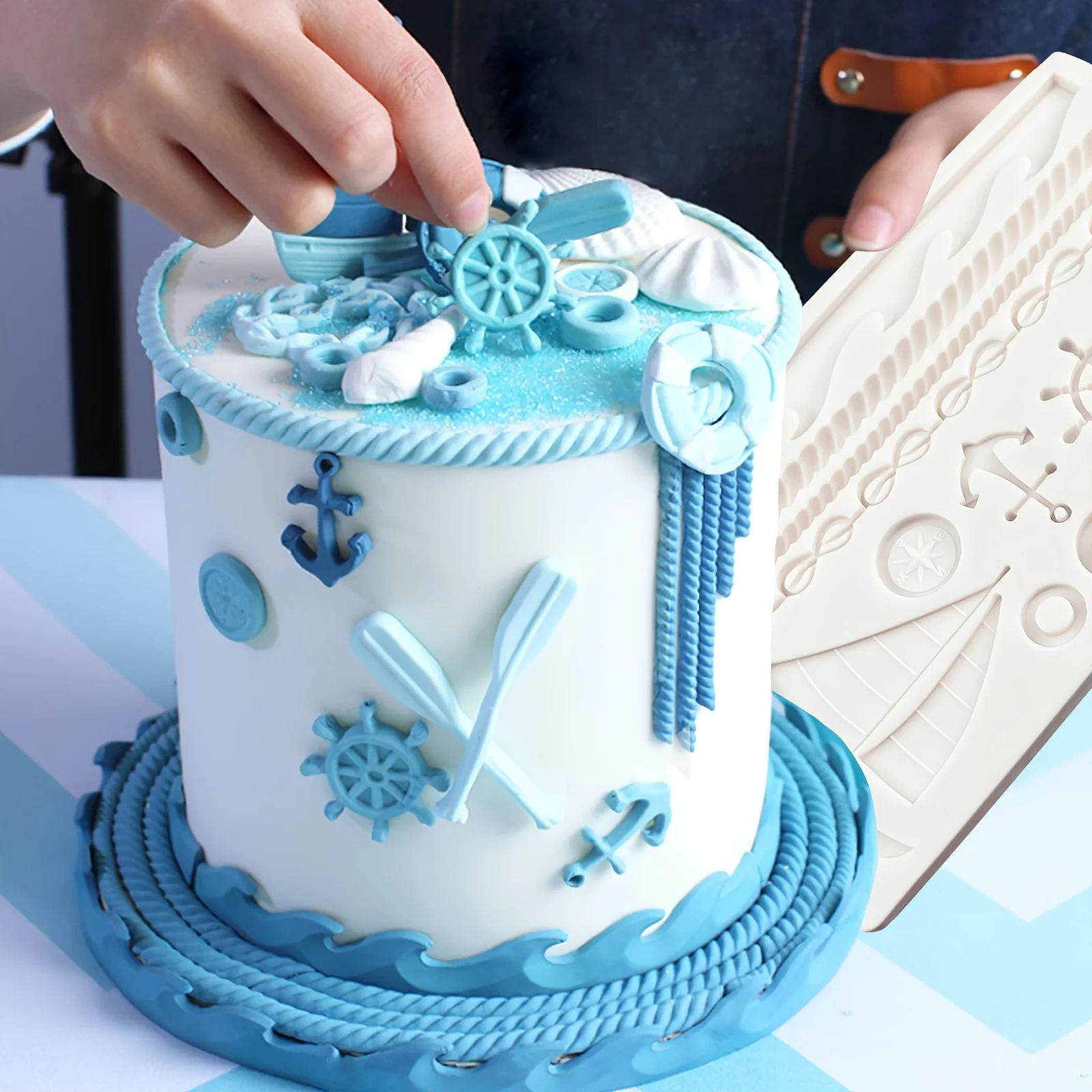 Силиконовые формы для парусника руль пиратская тема форма помадки веревка