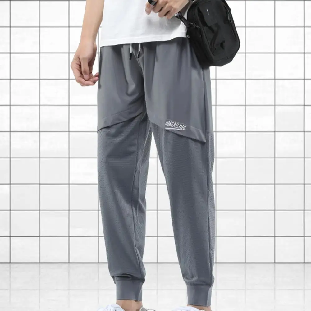 

Summer Pants Elastic Waist Wear Resistant Drawstring Solid Color Sports Casual Trousers Pants Clothes