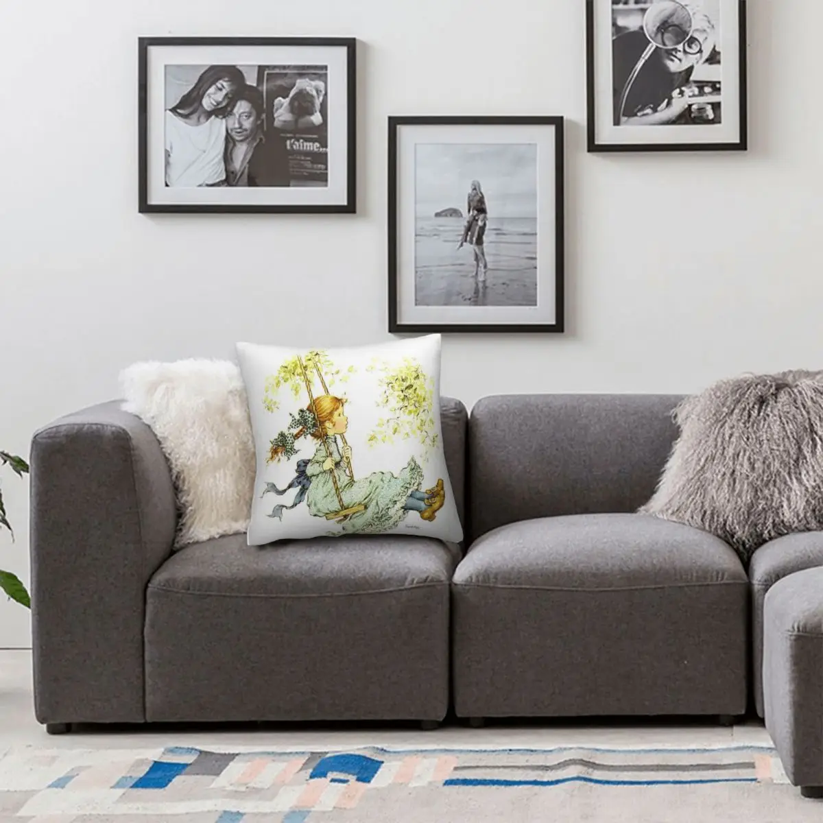 Квадратная наволочка для девочки Сара Кэй качели из полиэстера декоративная