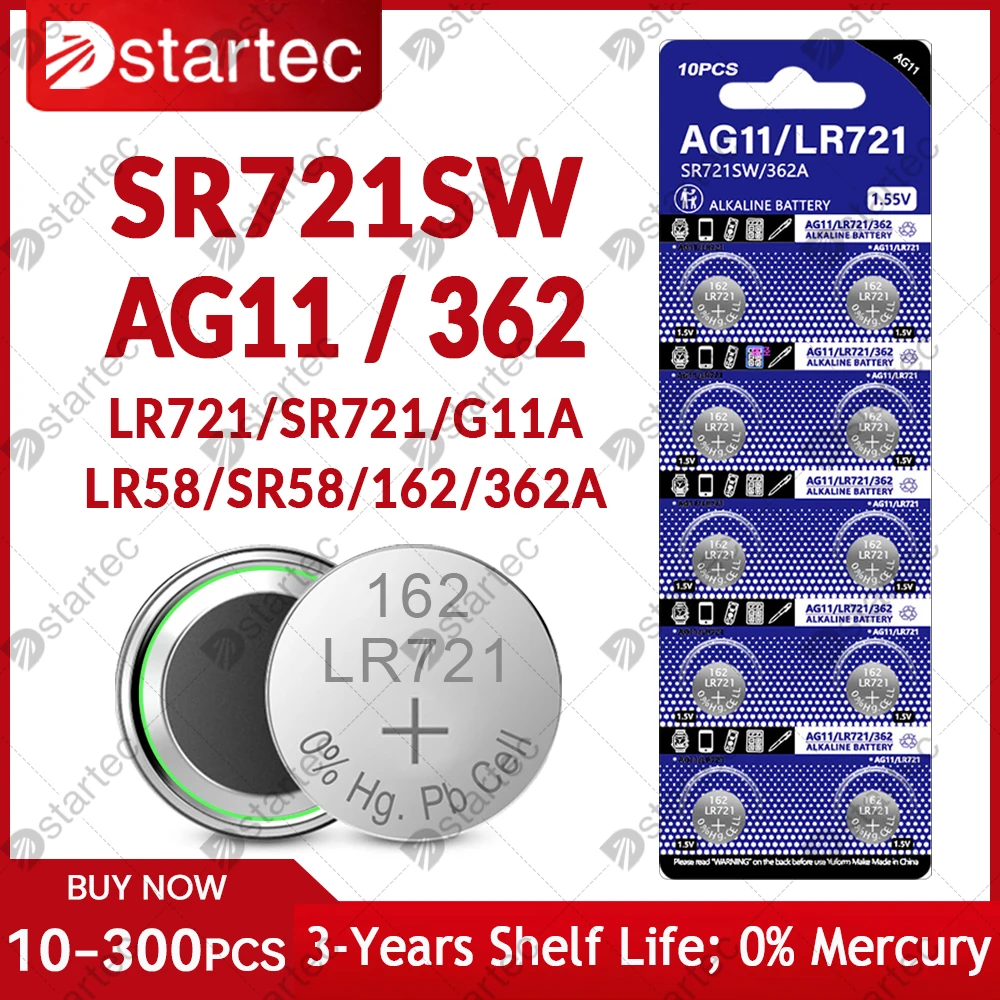 Пуговицы батарей LR721 AG11 162 362 LR58 362A G11A SR721SW 361