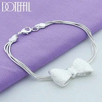doteffil 925 sterling silver bow knot bracelet for woman charm wedding engagement party fashion jewelry