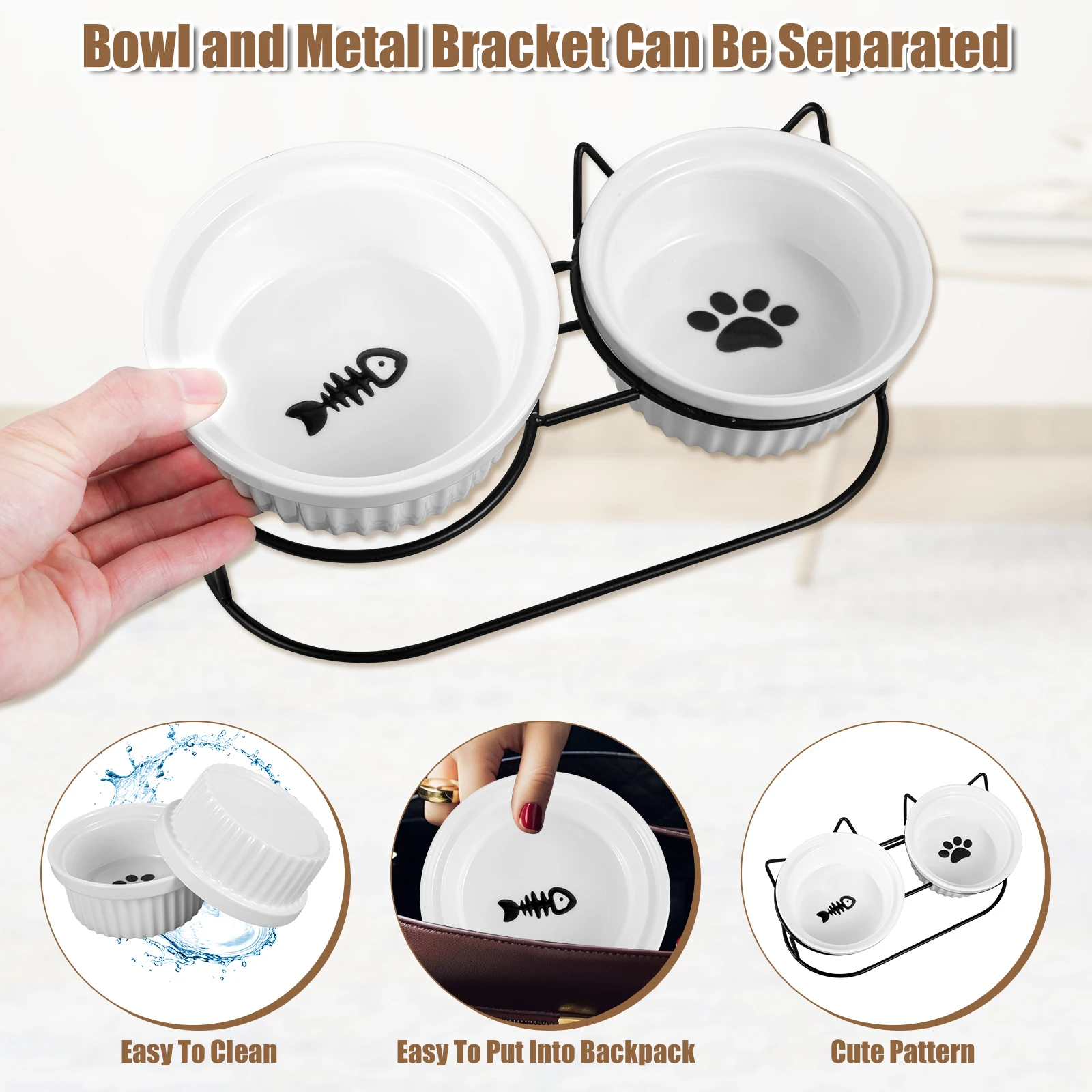 Керамическая миска для кошек 2 шт.