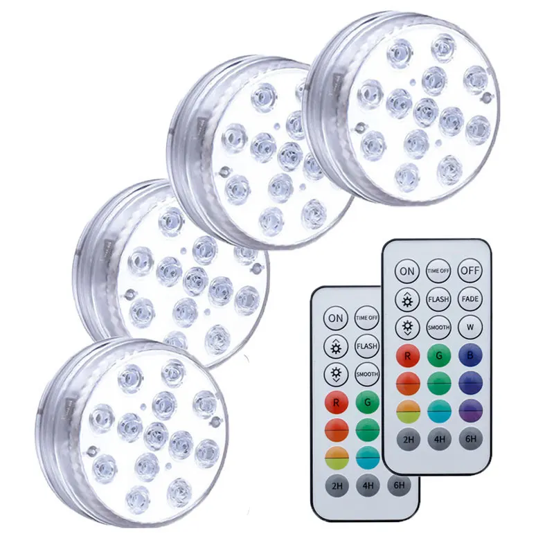 

Погружной RGB светильник с дистанционным управлением, 13 светодиодов, подводный ночсветильник для бассейна, вазы, чаши, аквариума, пруда, Свад...