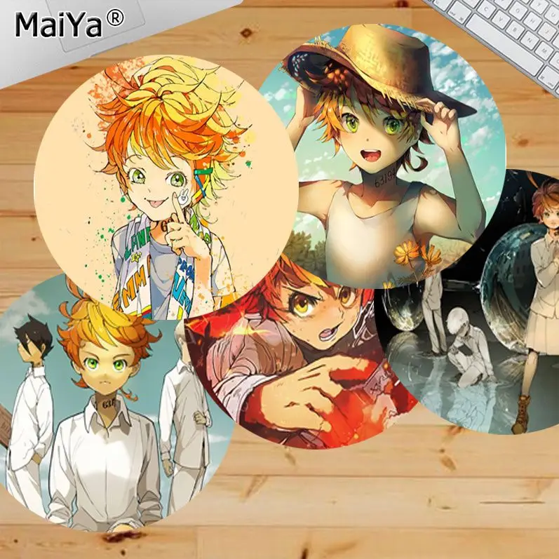 

Maiya New Design Promised Neverland Laptop Computer round desk pads Mousepad gaming Mousepad Rug For PC Laptop Notebook
