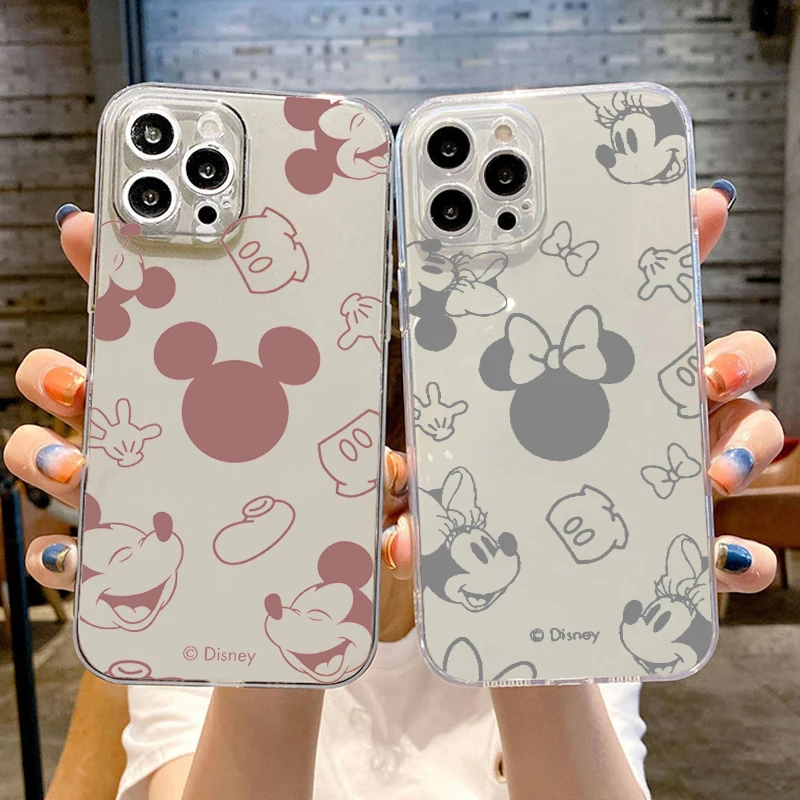 

Bandai Luxury Mickey Mouse Phone Case For iPhone 13 12 11 6 6s 7 8 Plus X XR 11Pro XS Max Transparent Soft TPU Carcasa Funda