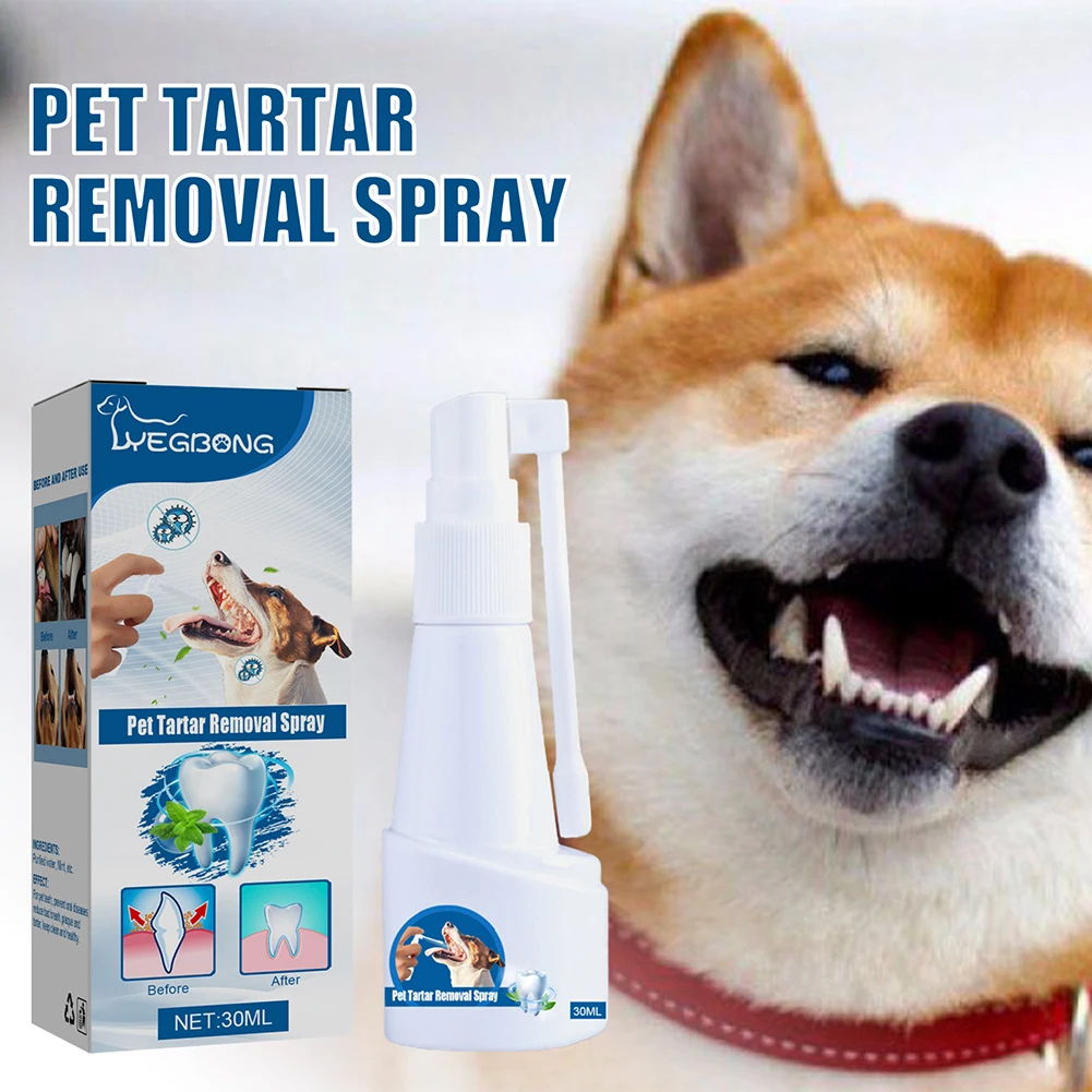 

Dog Mouth Spray Eliminate Bad Breath Plaque and Tartar Remover Oral Hygiene for Pets Dental Care Spray 30ML Capacities