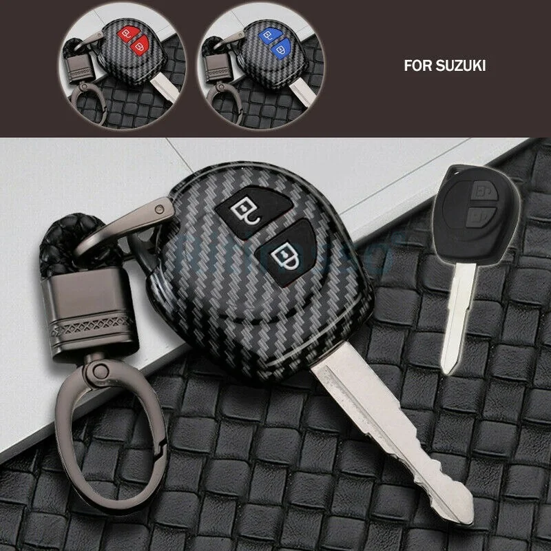 Чехол для ключей из углеродного АБС-пластика с 2 кнопками для Suzuki SX4 Swift Grand Vitara Liana, чехол для ключей, автомобильные аксессуары