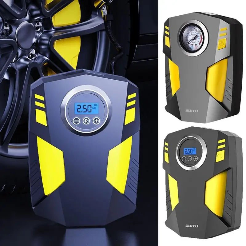 

Inflatable Pump 12V Portable Auto Wheel Pump With Led Light Car Motorcycle Tire Air Pump Automotive Accessories Compressor