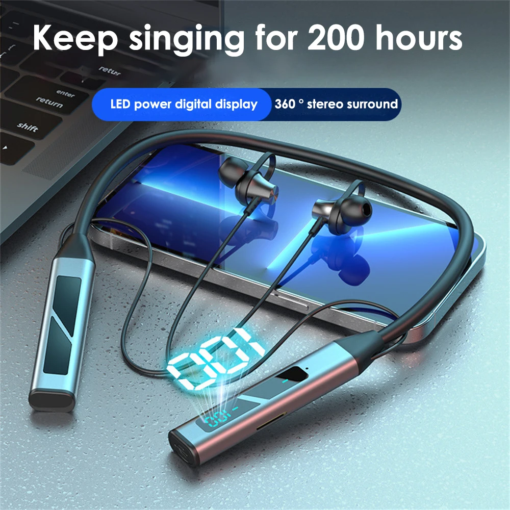 

Waterproof Earphone With Digital Display 1000mah Sport Earbuds Low Game Latency Sweat Proof Wireless Headset Hd Call