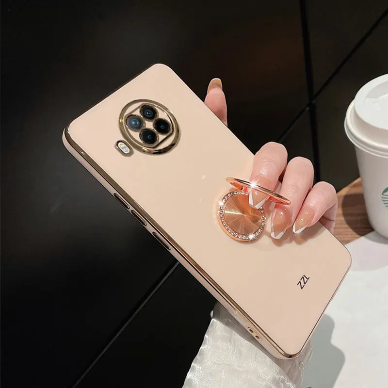 

Luxury Holder Phone Case For Xiaomi Mi10T Lite Cover Silicone Soft Plating Funda For Mi 10T Lite 9T 11T Coque Mi10T Lite Cases
