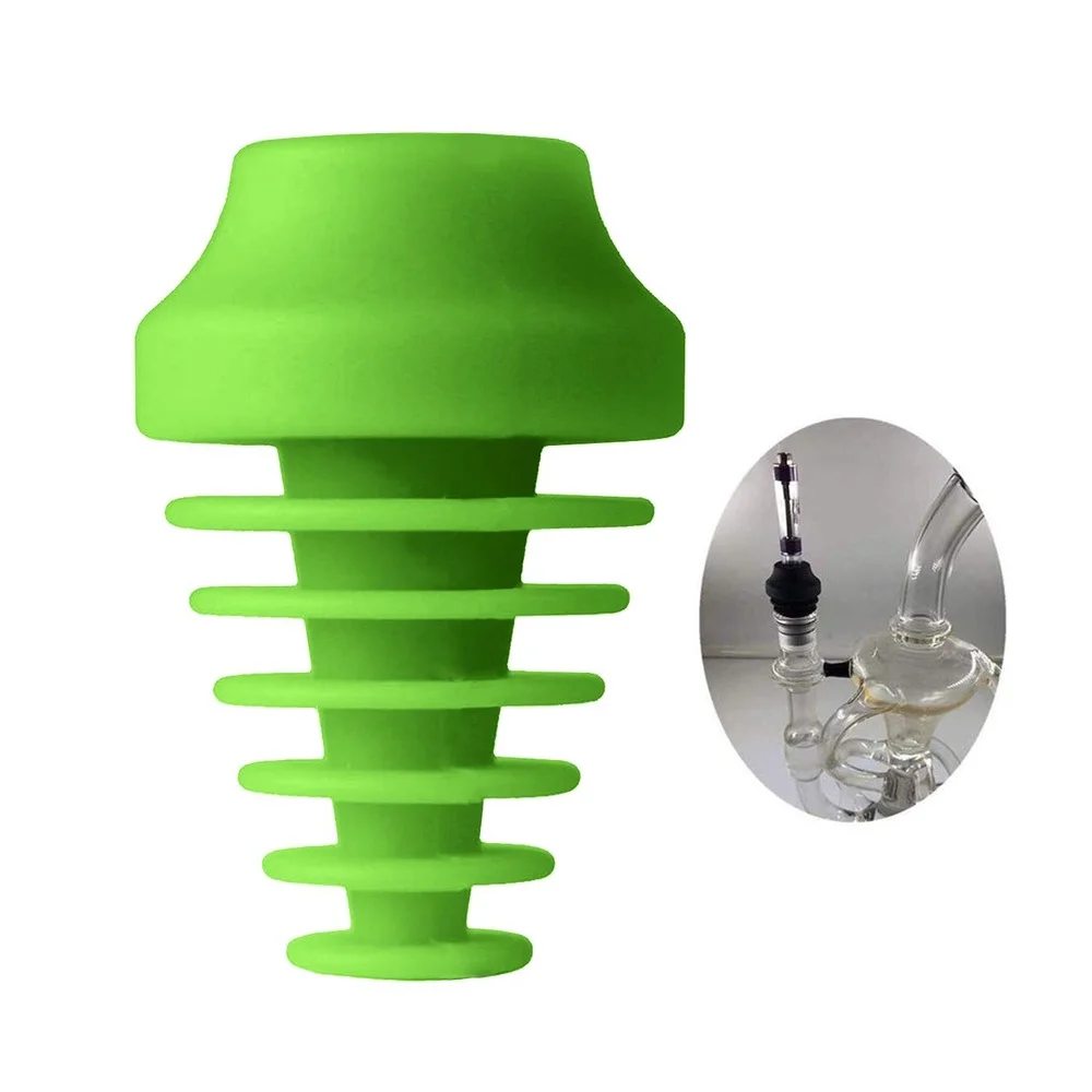 

Tech Universal 2PCS Cleaning Plugs for Cleaning, Storage, and Odor Proofing Glass Water Pipes/Rigs and More - (Green)