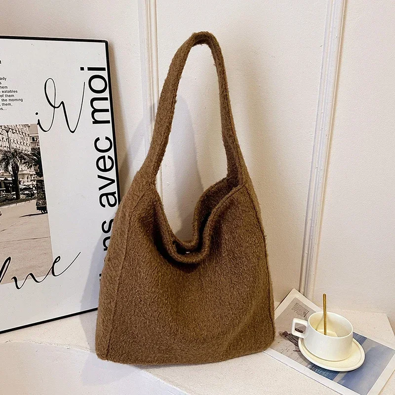 2024 высококачественная бархатная большая вместительная сумка-тоут с пряжкой