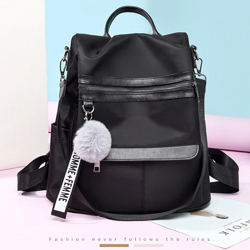 

Waterproof Women'S Backpack Free Shipping Female Fashion Travel Backpack Stylish Lady Casual Nylon Shoulder School Bag For Women