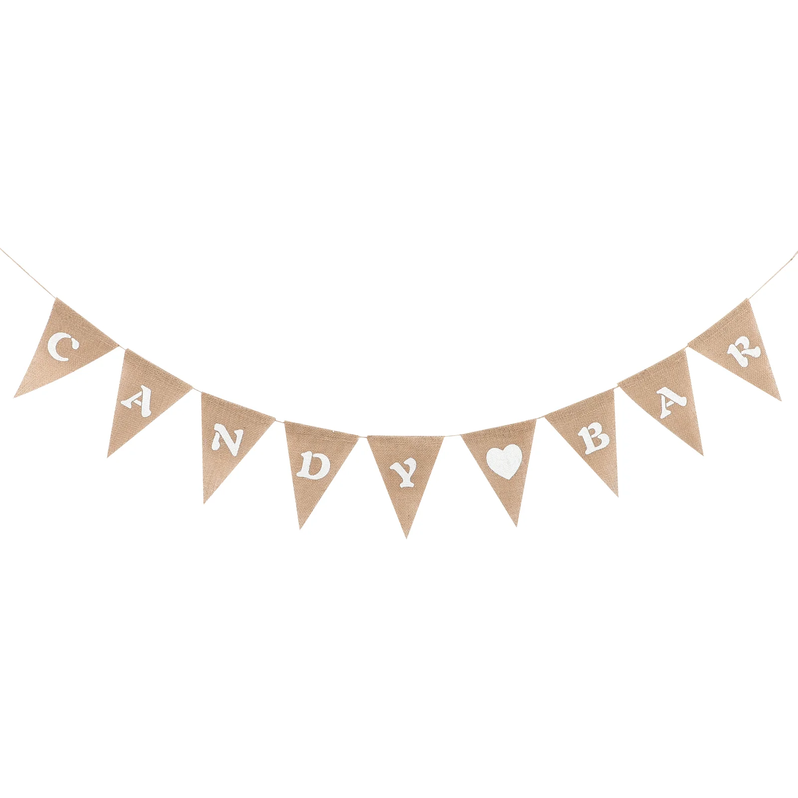 

CANDY Burlap Flag Banner Wedding Party Decoration Bunting (Brown)