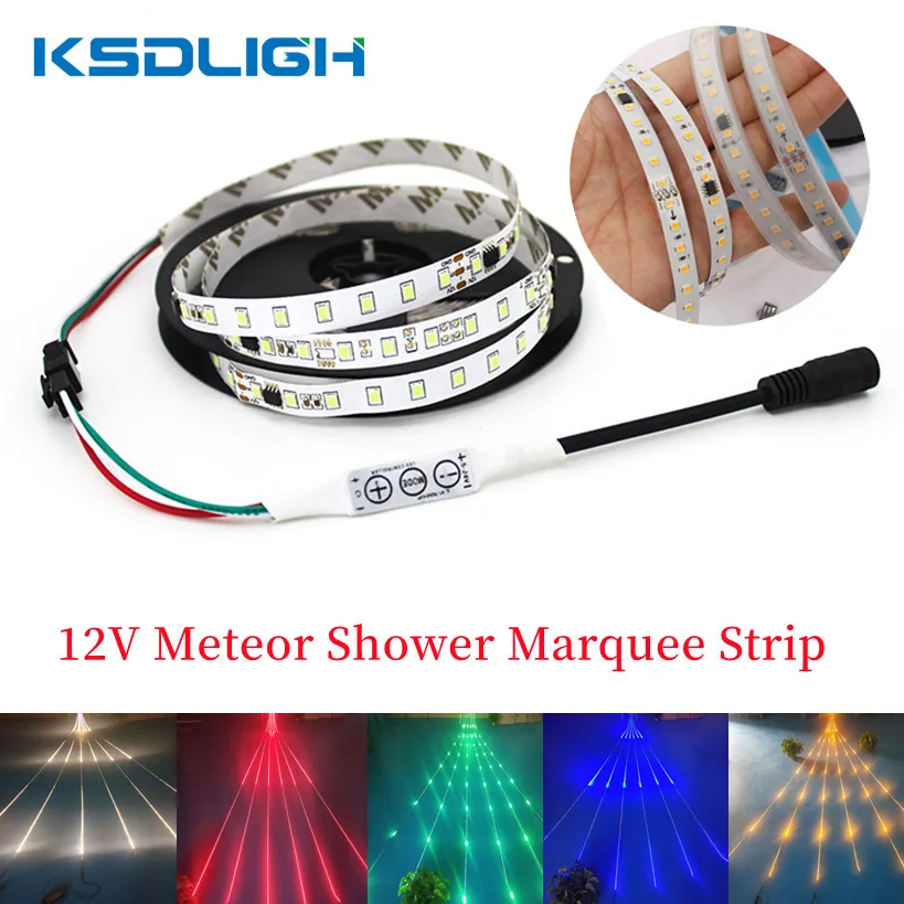 

Outdoor Meteor Shower Lamp DC12V SMD2835 Flash Fairy Camping Decor Strip Light Wedding Festial Party Background Ambient Lamp