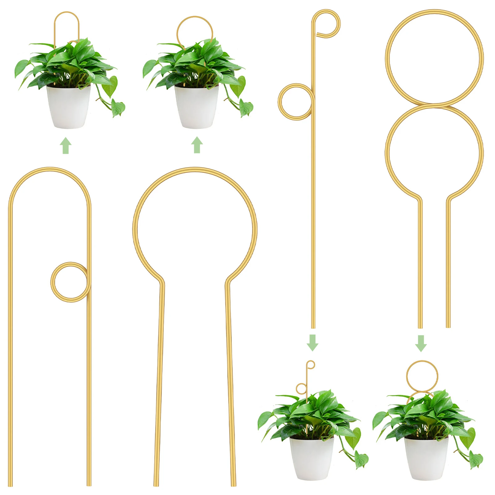 

New4Pcs Plant Trellis Iron Plant Support Stake Weather Resistant Decorative Plant Climbing Rack Gardening Supplies for Indoor