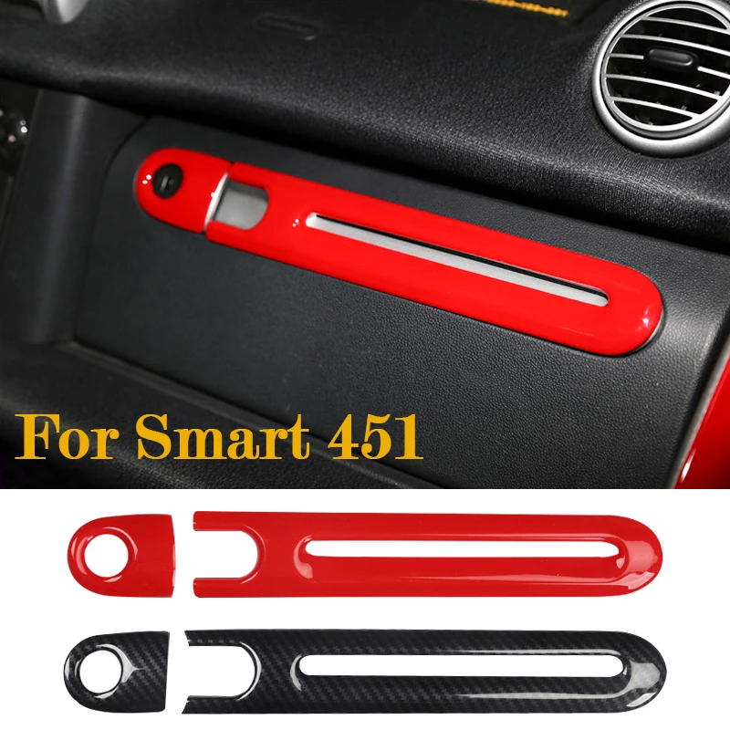 

Car Co-pilot Storage Box Panel Handle Decorative Cover Sticker For Mercedes Smart Fortwo 451 Interior Modification Accessories